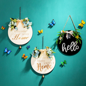 New farmhouse decor wooden hanging sign flower garden welcome sign wall decoration homestay bar accessories