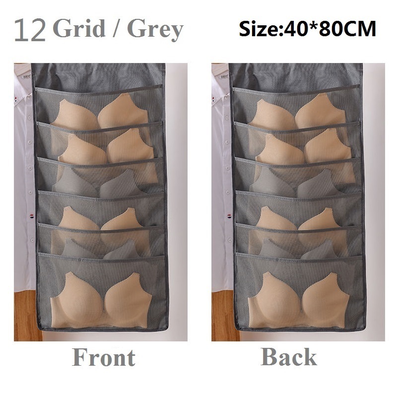 Double sided Hanging Storage Bag For Underwear Hanging Books Organizer Wardrobe Closet Hanger Portable Clothing Storage Bag