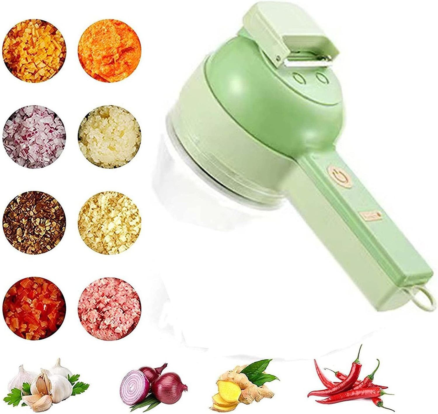 New Fruit And Vegetable Chopper Portable Electric Vegetable Cutter Kichen Accessories 4 In 1 Electric Vegetable Chopper