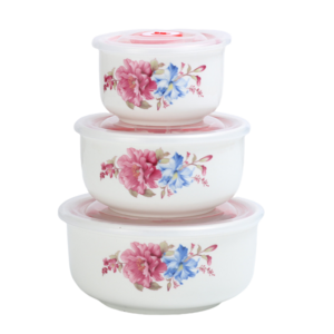 Wholesale Serving Porcelain Custom Soup Set Ceramic Bowl With Lid Seal Cover Home