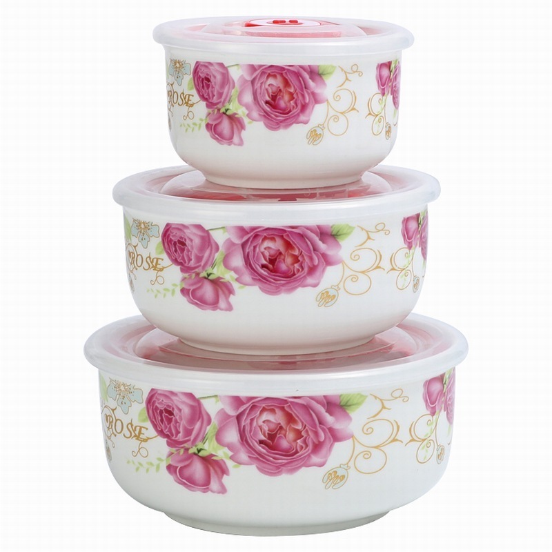 Wholesale Serving Porcelain Custom Soup Set Ceramic Bowl With Lid Seal Cover Home