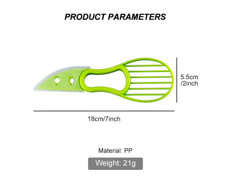 Multifunction Convenience Kitchen Cutting Tools Avocado Cutter 3-In-1 Avocado Slicer Shea Corer