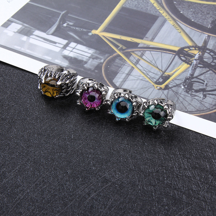 European and American hip-hop snake-shaped opening adjustment rings punk retro fashion color eye ring male