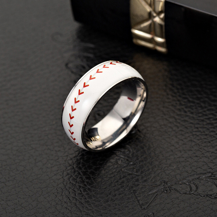 2023 football basketball baseball rugby ring men's titanium steel ring Yiwu jewelry wholesale