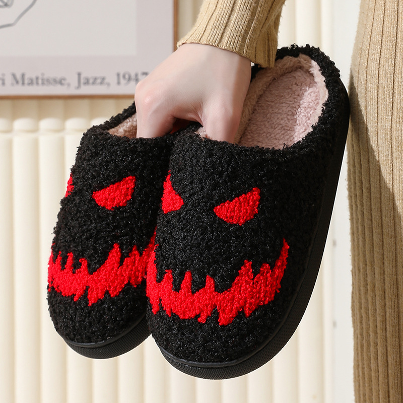 New technology evil pumpkin head slippers lovely cartoon slippers custom home cotton slippers