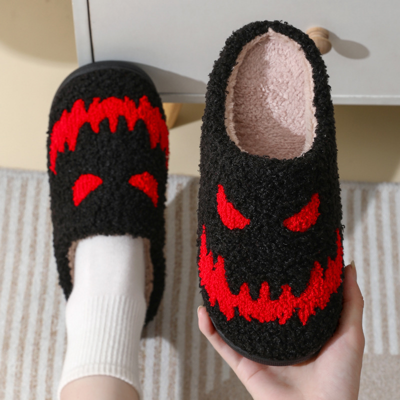 New technology evil pumpkin head slippers lovely cartoon slippers custom home cotton slippers