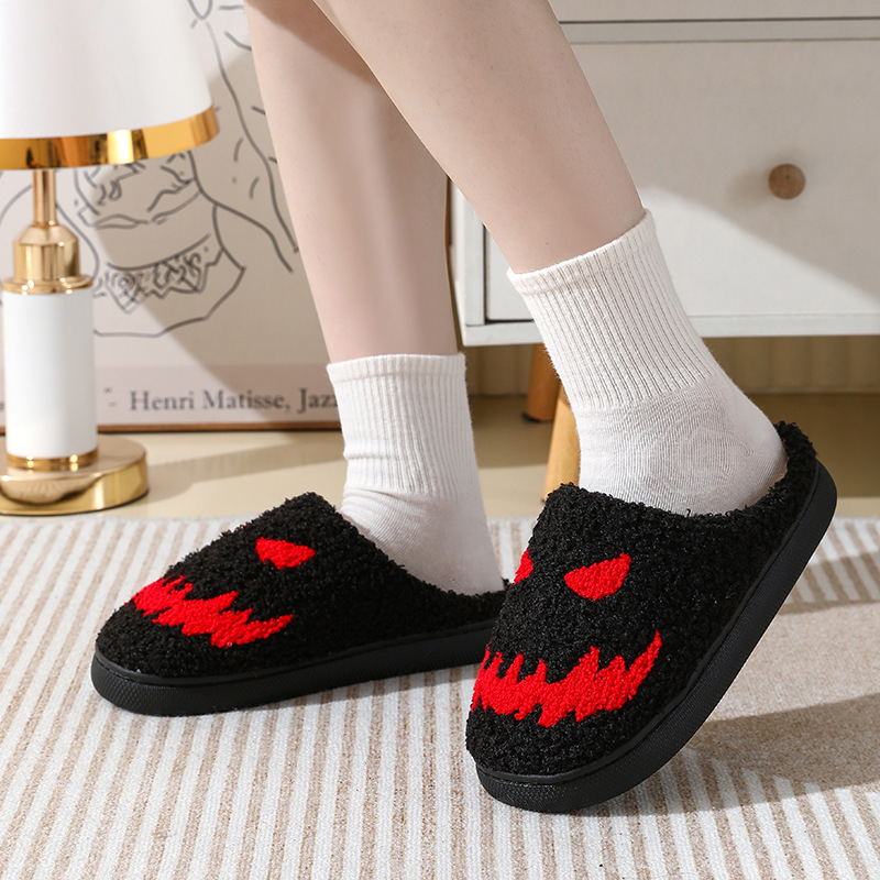 New technology evil pumpkin head slippers lovely cartoon slippers custom home cotton slippers