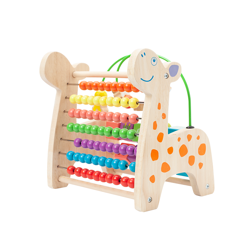 Children Math Numbers Counting Calculating Learning Deer Style Frame With Colorful Wooden Toys educational Abacus