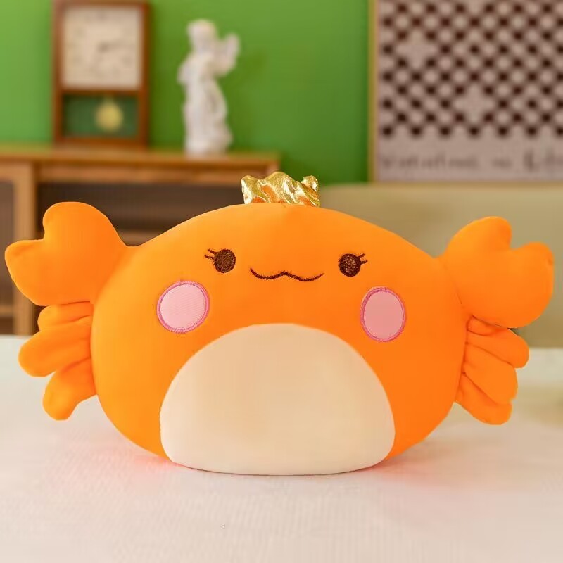 Hot selling toys plush sanrioed orange pink grey purple stuffed crab lifelike plush toy pillow