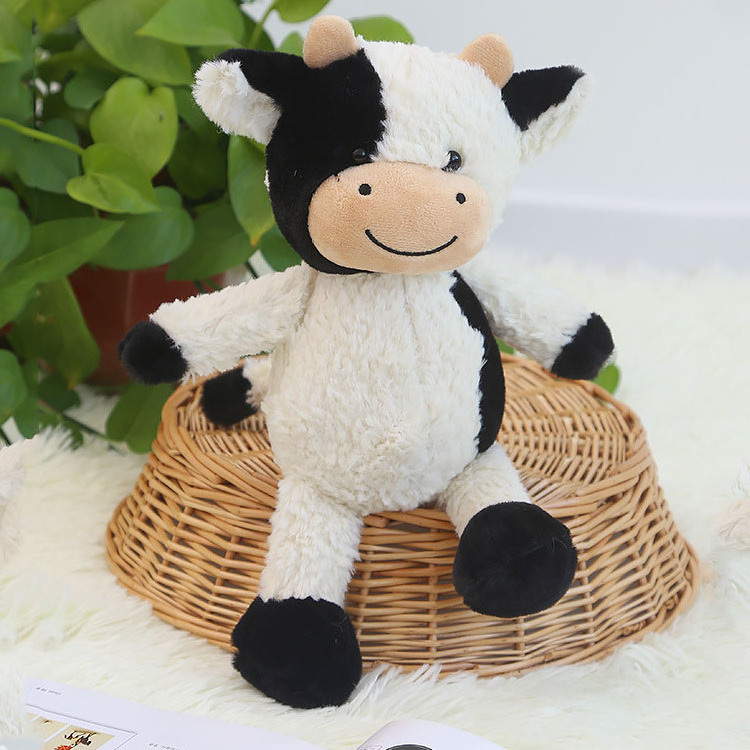 Hot Sale 30 cm Cute Milch Cow Plush Toys Dairy Cattle Black White Ox Stuffed Plushie Dolls Juguete de peluche de vaca