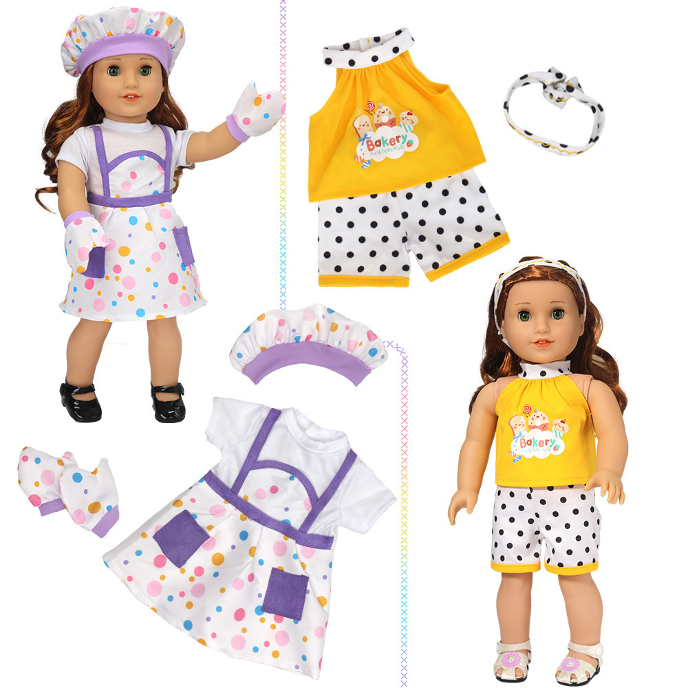 New Arrival American Baby Doll Girls Dress Up Doll Cloth Set Skirt Toys Clothes For 18 Inch Dolls