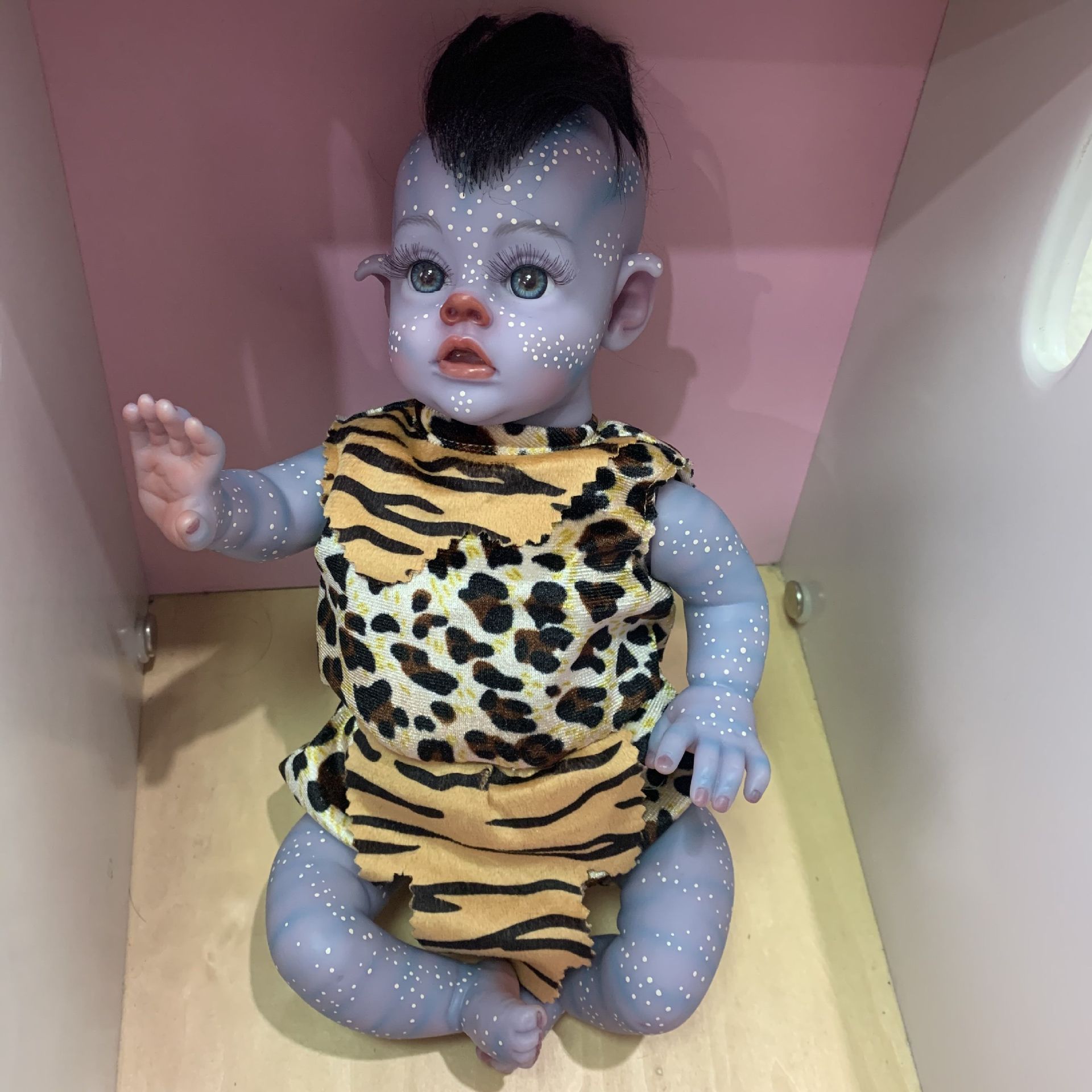 30 cm Dressed The Na'vi Elf Monster Baby Reborn Doll Halloween Cute Big Eyes Simulated Infant Alien Vinyl Doll Toy