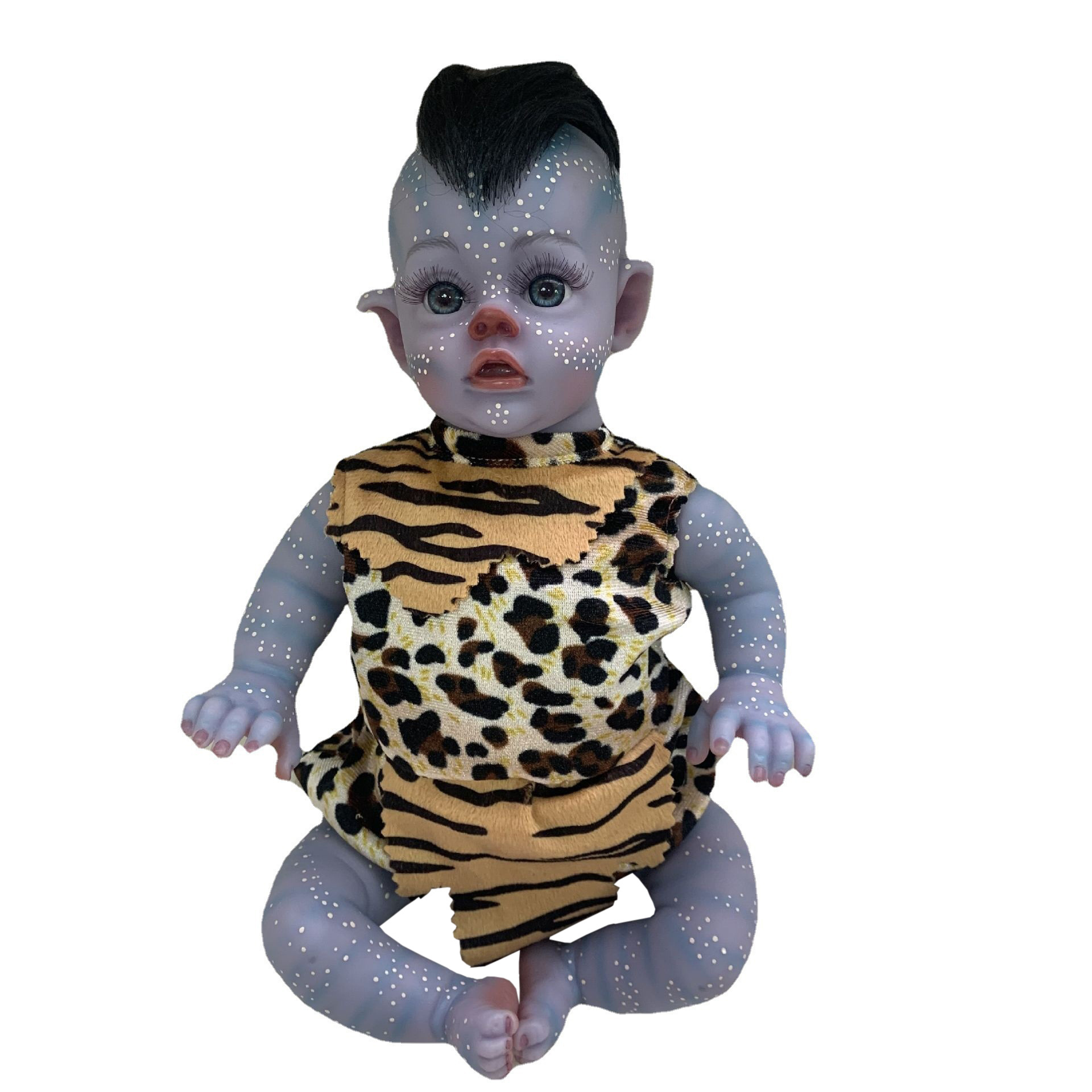 30 cm Dressed The Na'vi Elf Monster Baby Reborn Doll Halloween Cute Big Eyes Simulated Infant Alien Vinyl Doll Toy