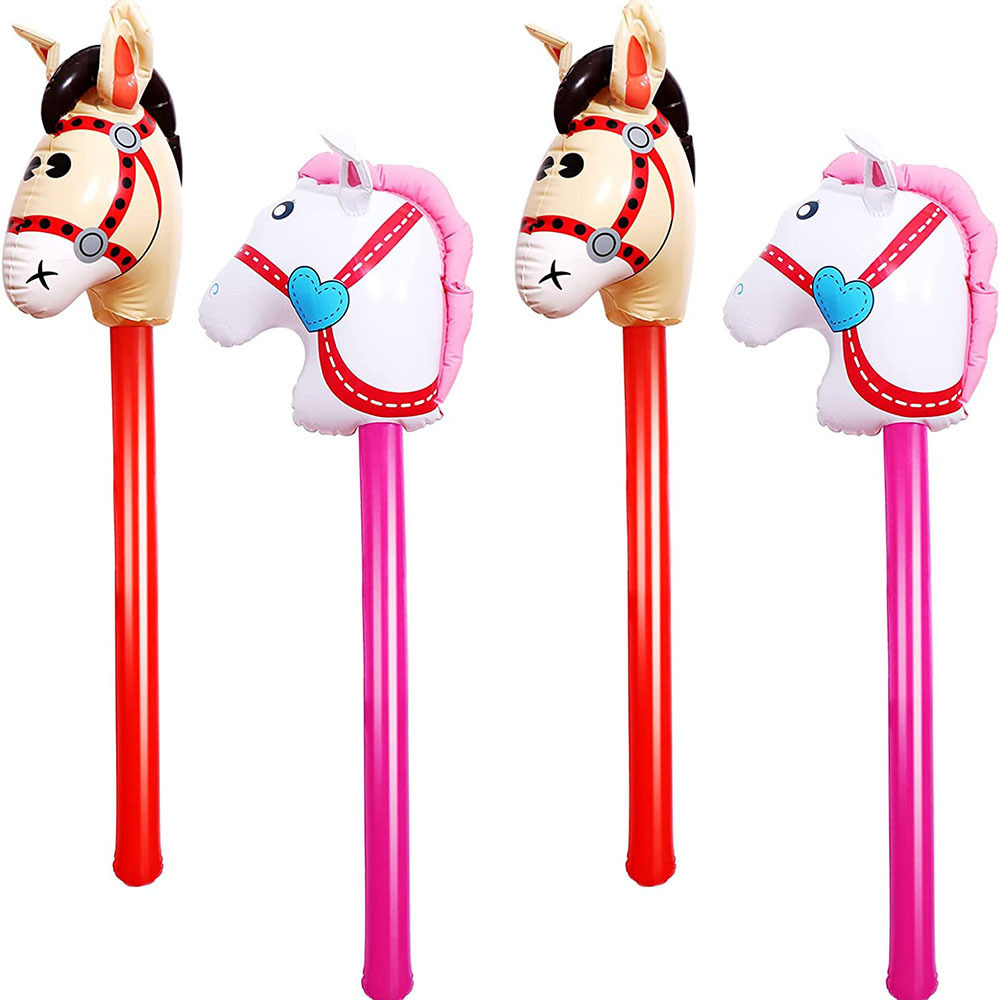 Eco Friendly Hot Sale Inflatable Animal Toys Horse Animal Stick Toy Horse Stick Jouet Cheval En Plastique Gonflable Pour Enfants