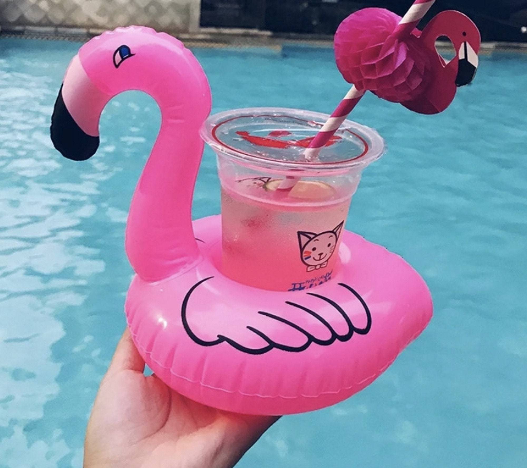 Outdoor Swimming Pool Toys Inflatable PVC Cup Holder Float For Pool Bed Custom Logo Fruit Shape Drink Cup Holder For Party