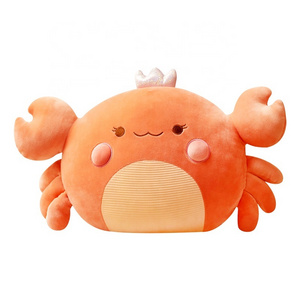 Hot selling toys plush sanrioed orange pink grey purple stuffed crab lifelike plush toy pillow