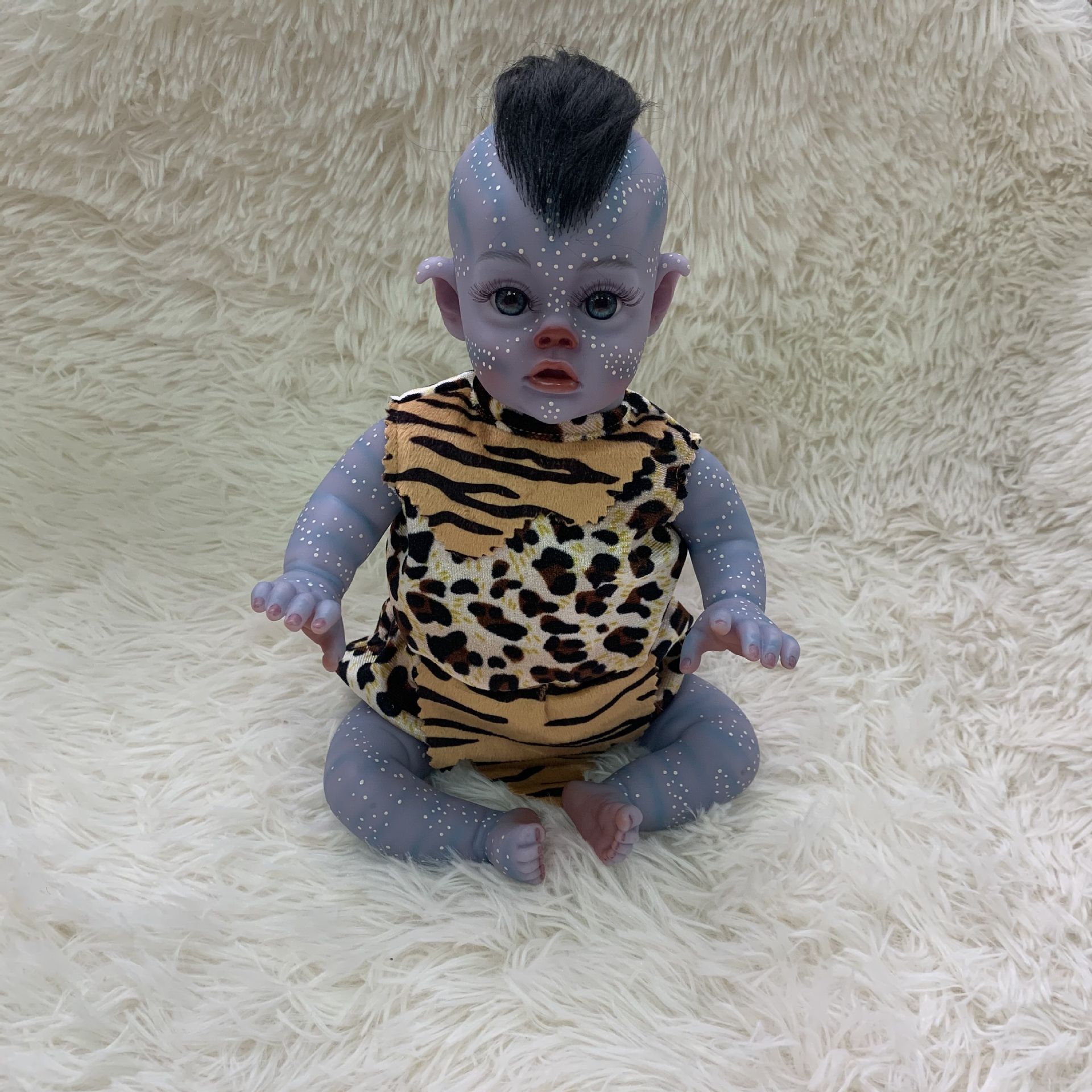 30 cm Dressed The Na'vi Elf Monster Baby Reborn Doll Halloween Cute Big Eyes Simulated Infant Alien Vinyl Doll Toy