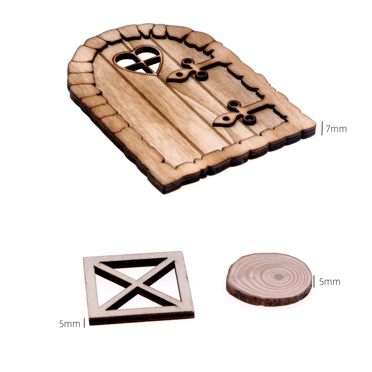 New Model Hot Selling Christmas Accessories Include Miniature Wooden Door Broom Stool And Fence Play House Simulation