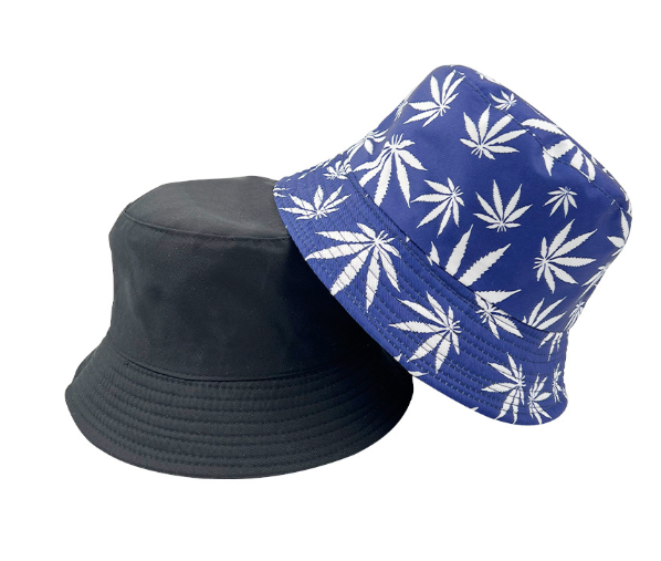 Wholesale High Quality Maple Leaf Printed Reversible Bucket Fashion Fisherman Unisex Caps Printed Hats Bucket With Custom Logo