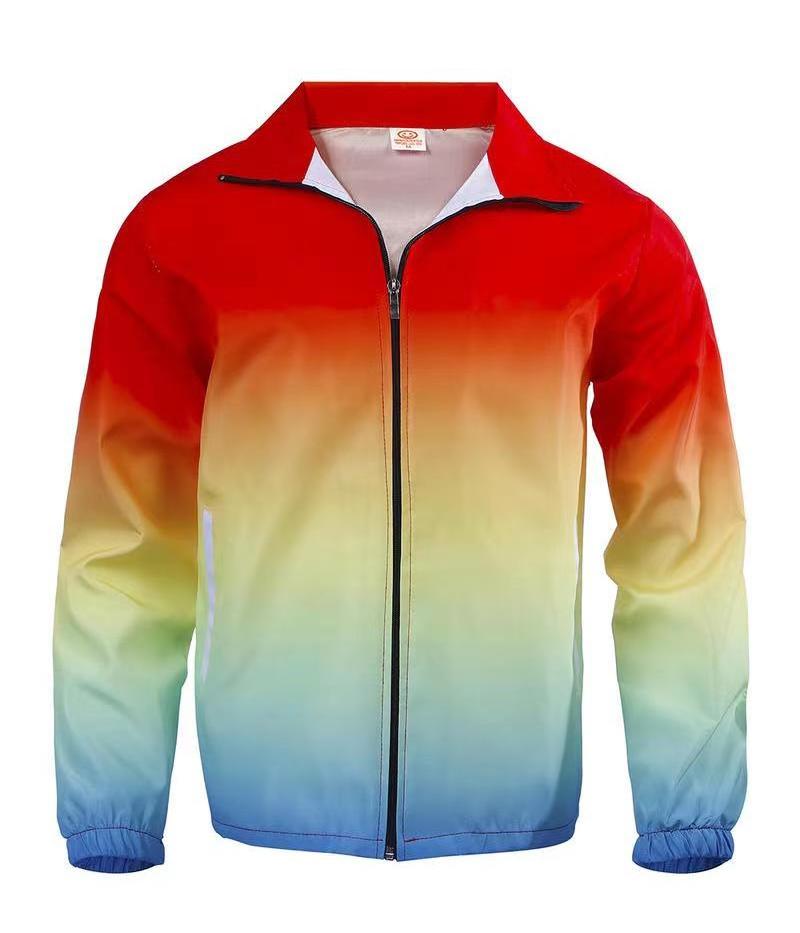 Custom Clothing Fashion Gradient Top Mens Gradient Full Zip Sports Running Mens Sports Jacket Unisex Clothing