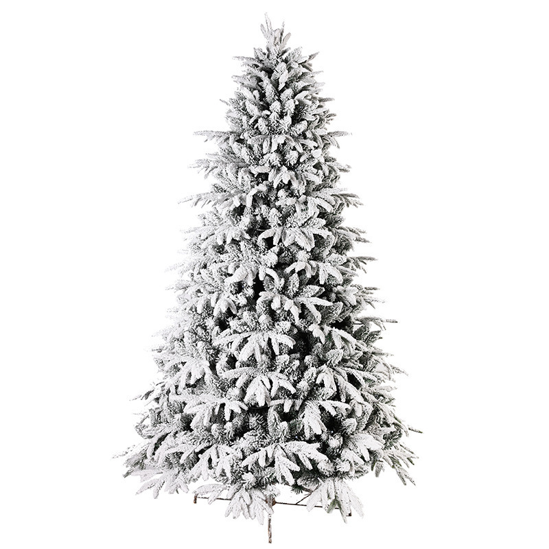 KG Xmas arboles de navidad 6ft 7ft White Snowy Flocked Christmas Tree Lifelike Outdoor Automatic Artificial Christmas Tree