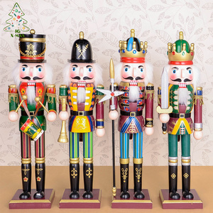 KG Christmas Decoration In Stock Noel Navidad cascanueces 12 inch Colored Painted Nutcracker Soldier Christmas Nutcracker