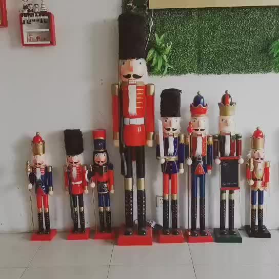 KG Xmas In Stock Noel Navidad cascanueces 120cm 4ft Giant Nutcracker Statue Outdoor Christmas Nutcracker Decoration