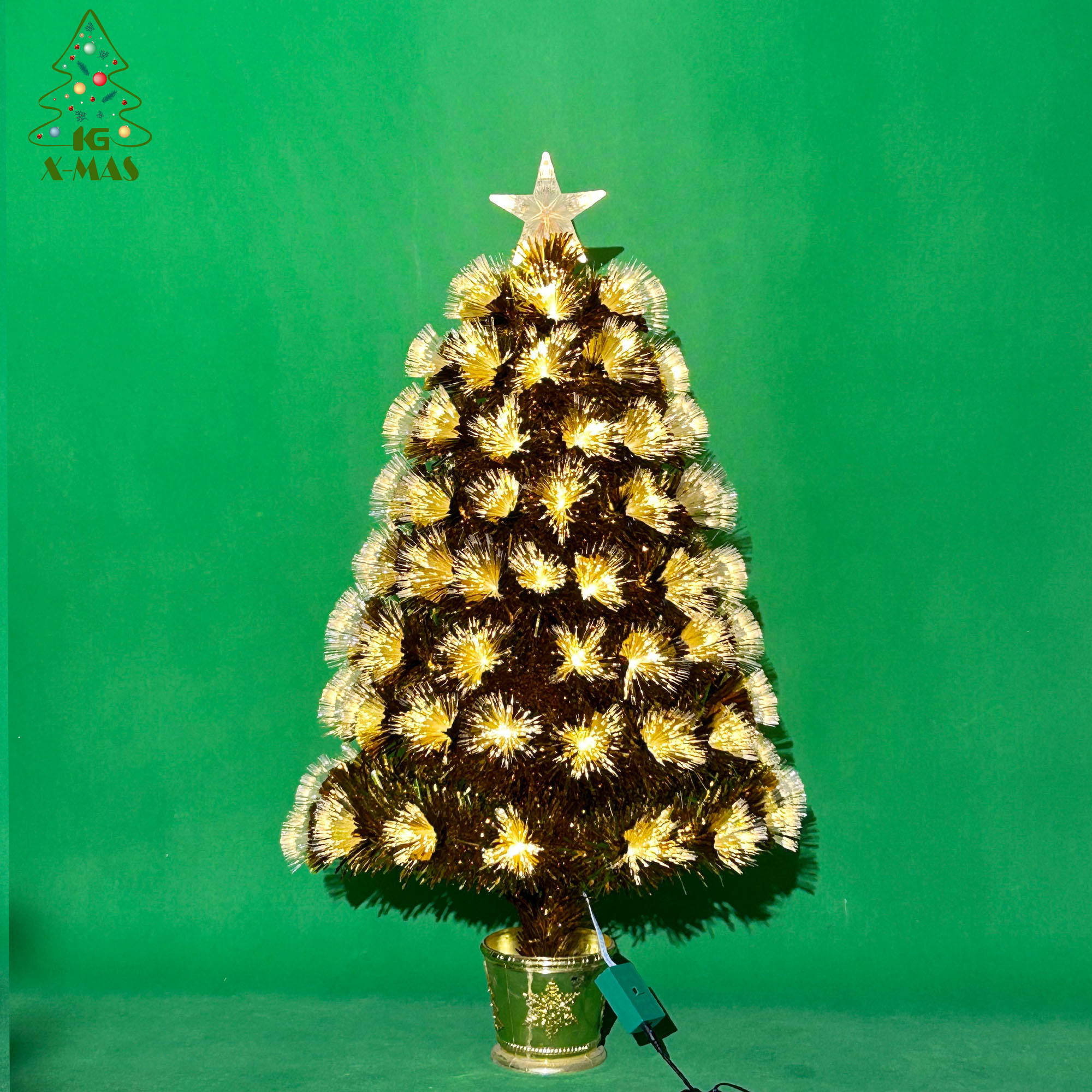 KG Xmas Decoration Arbol De Navidad Noel 2ft Table Top Christmas Tree Prelit Artificial Small Fiber Optic Christmas Tree