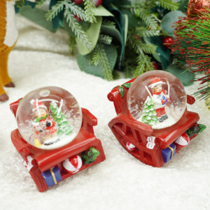 KG Xmas Resin Crafts Noel Navidad Rocking Chair Style Christmas Snow Ball Battery Operated Christmas Snowglobe With Music And Li