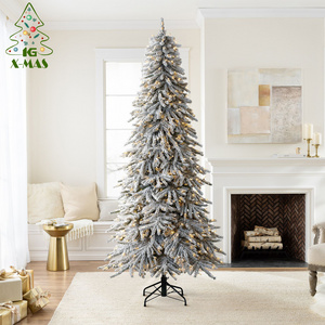 KG Xmas arbol de navidad Holiday Home Decoration Wholesale 7ft Flocked Xmas Tree Prelit Slim Artificial Christmas Tree With Snow