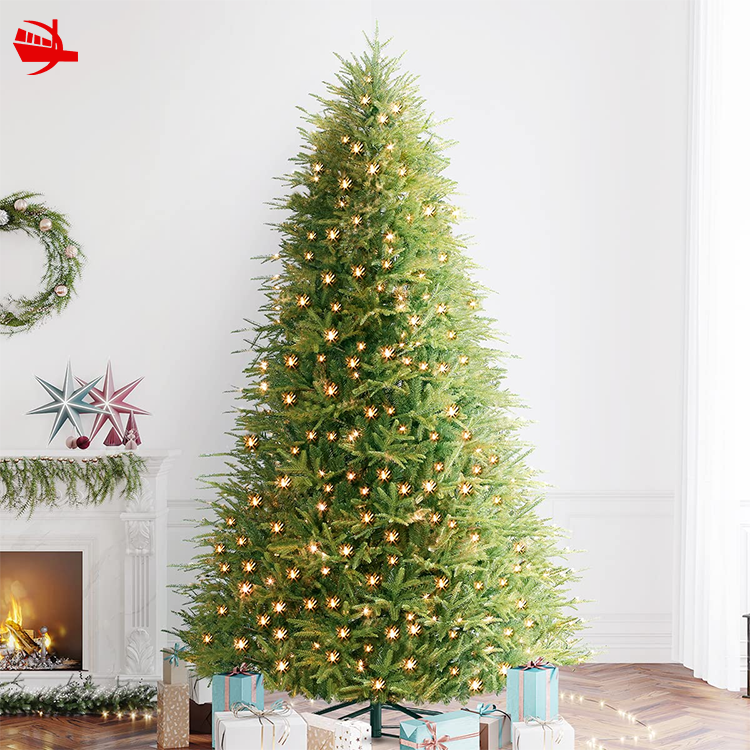 KG Xmas Wholesale Customized Advanced Christmas Tree 6ft/7ft PE Material Flocked Pre-lit Artificial Christmas Tree