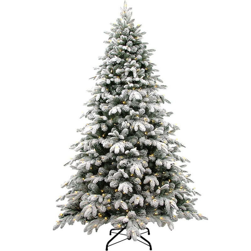 KG Xmas arboles de navidad 6ft 7ft White Snowy Flocked Christmas Tree Lifelike Outdoor Automatic Artificial Christmas Tree