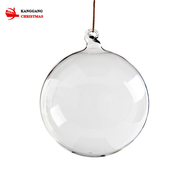 KG Xmas Customization bolas de navidad 6cm/8cm/10cm Clear Christmas Glass Baubles Transparent Christmas Glass Ball With Filler