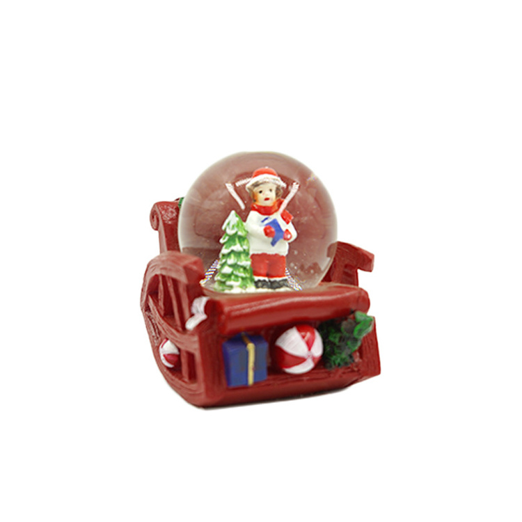 KG Xmas Resin Crafts Noel Navidad Rocking Chair Style Christmas Snow Ball Battery Operated Christmas Snowglobe With Music And Li