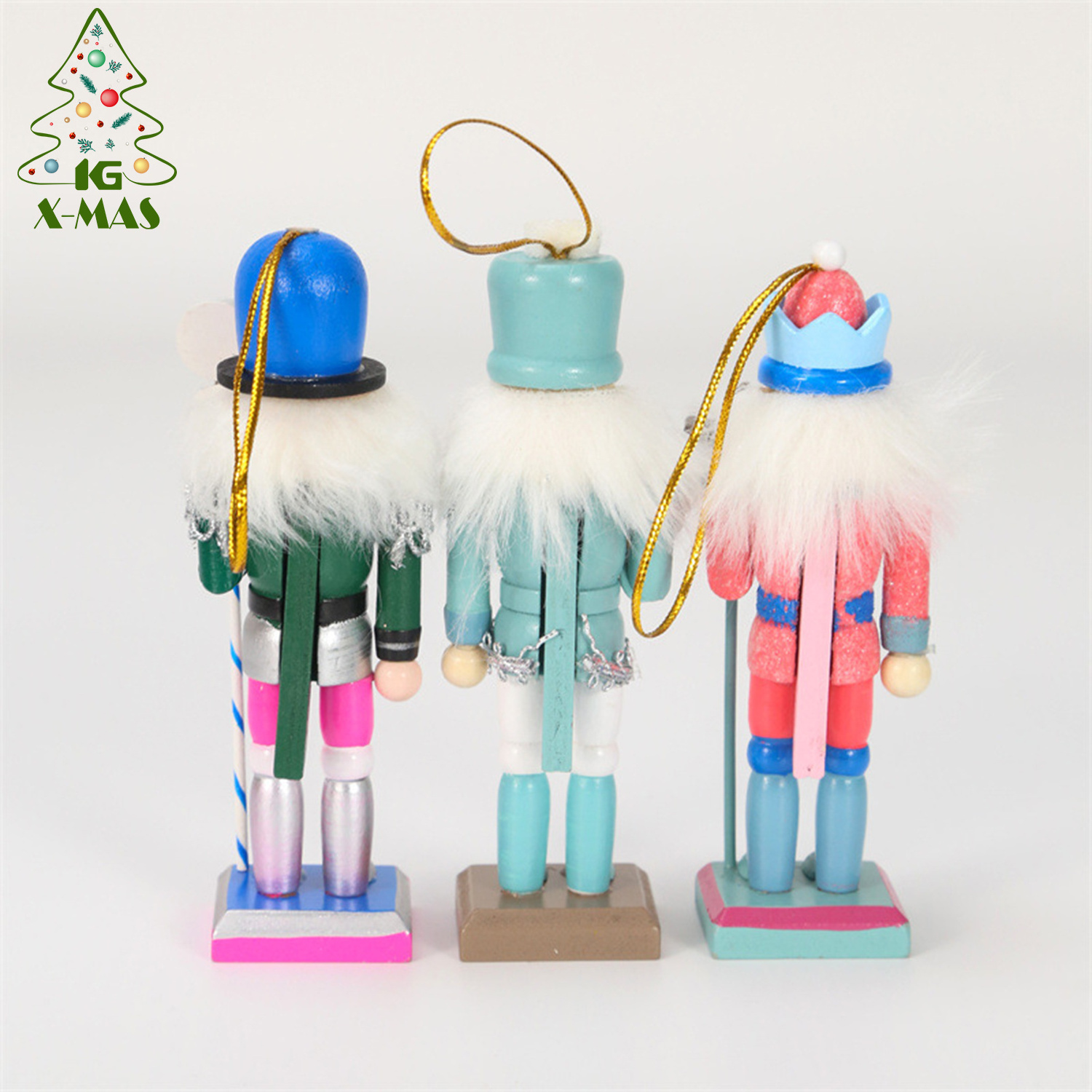 KG Xmas Wholesale Natal Cascanueces 4.7inch Blue Pink Marine Series Wooden Soldier Nutcracker Christmas Decoration Nutcracker