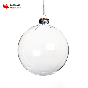 KG Xmas Customization bolas de navidad 6cm/8cm/10cm Clear Christmas Glass Baubles Transparent Christmas Glass Ball With Filler