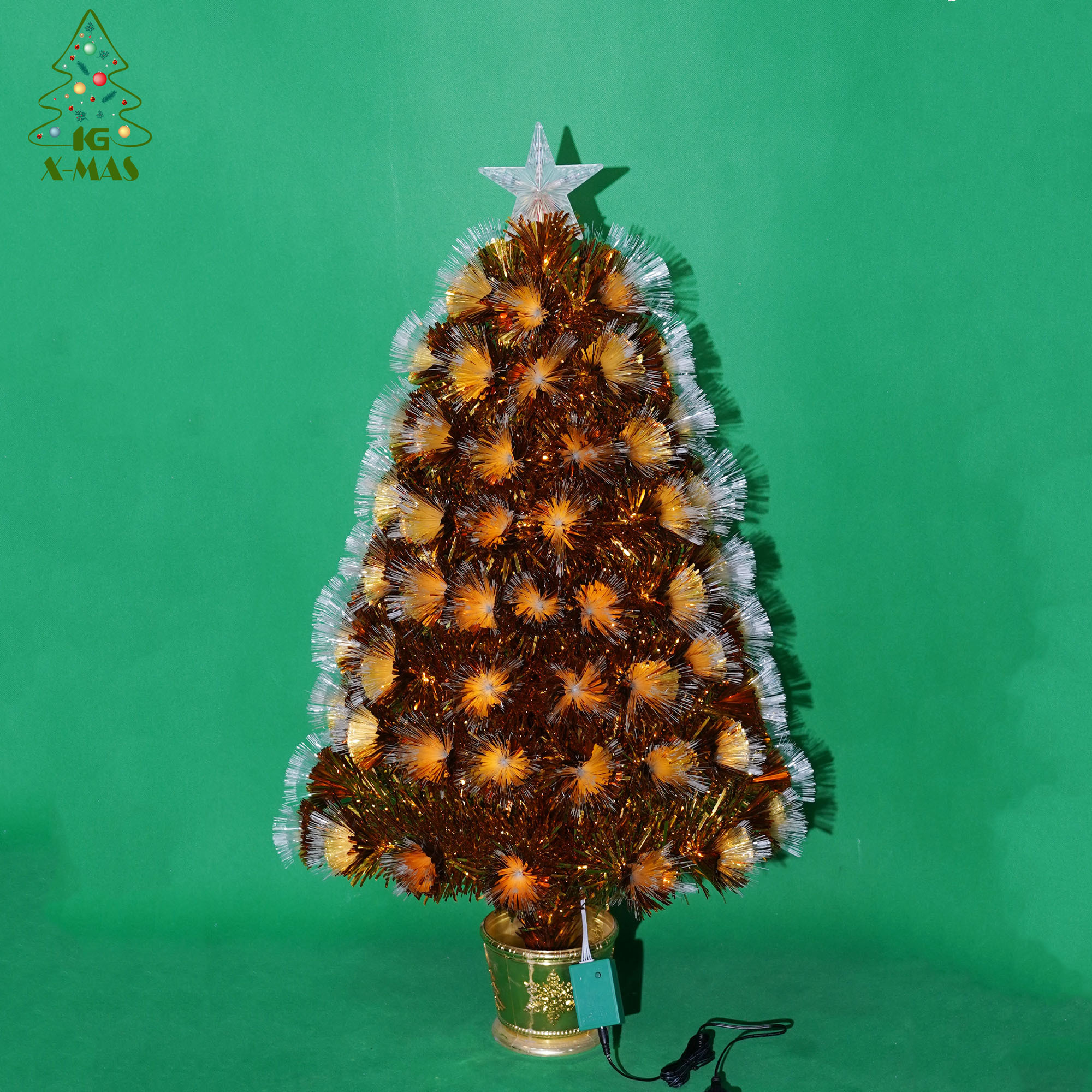 KG Xmas Decoration Arbol De Navidad Noel 2ft Table Top Christmas Tree Prelit Artificial Small Fiber Optic Christmas Tree