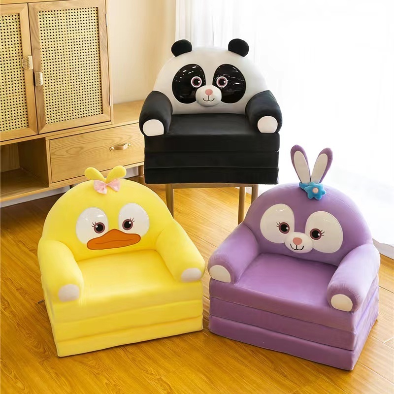 Kid's Sofa Set Furniture Bed Room Sofa Plush Cartoon Toy Children Double Folding Sofa