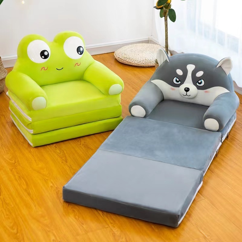 Kid's Sofa Set Furniture Bed Room Sofa Plush Cartoon Toy Children Double Folding Sofa