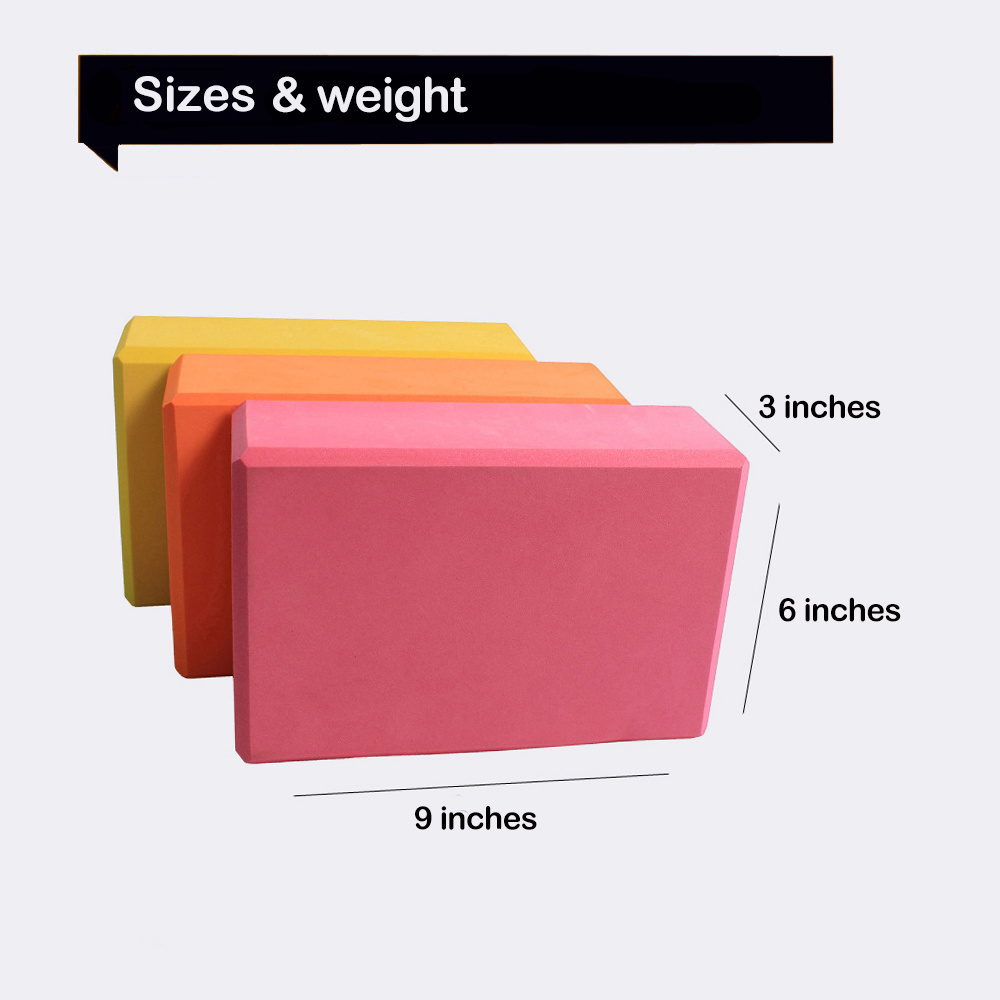 Professional Manufacturer Wholesale 9X6X3''Eco Friendly Custom Private Label EVA Foam Yoga Block