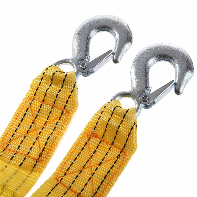 Vehicle  Outdoor 4M Nylon Yellow Tow Strap Heavy Duty Truck Tow Rope