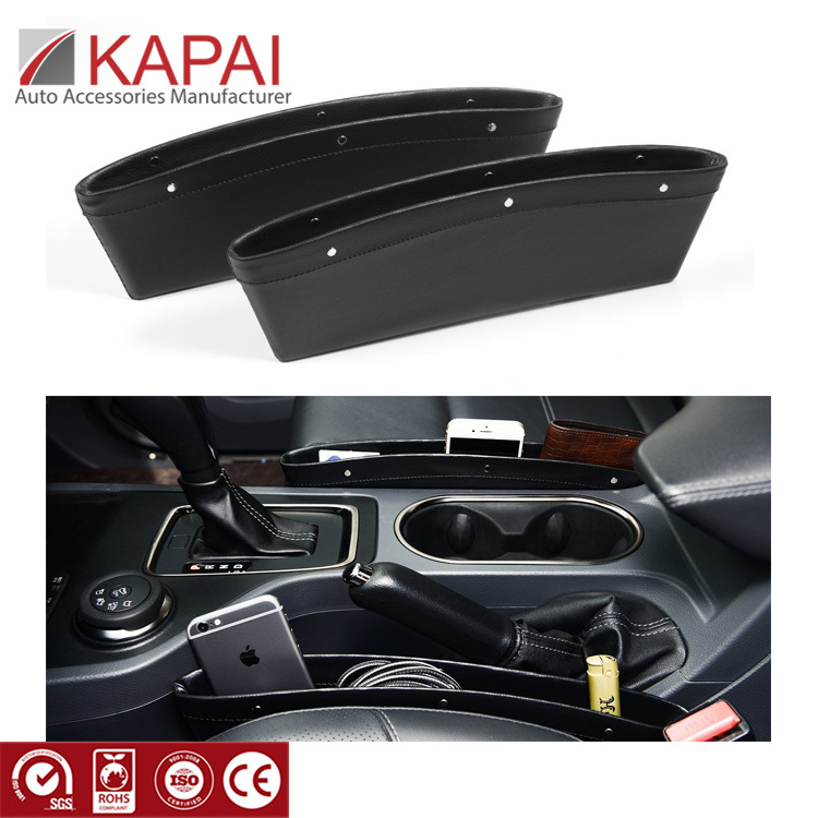 Durable PU Leather Vehicle Organizer Car Storage Box Seat Console Gap Filler