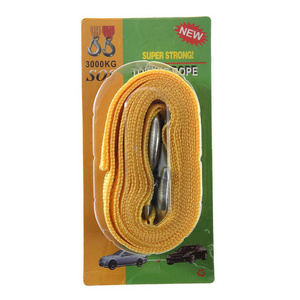 Vehicle  Outdoor 4M Nylon Yellow Tow Strap Heavy Duty Truck Tow Rope