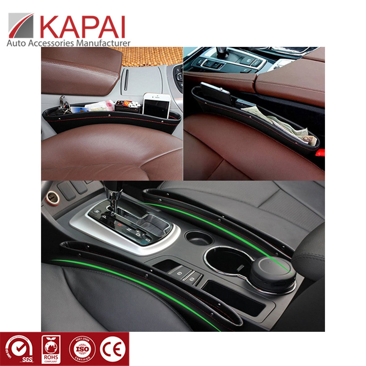 Durable PU Leather Vehicle Organizer Car Storage Box Seat Console Gap Filler