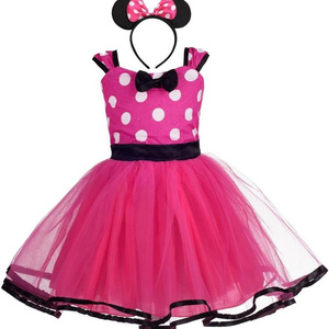 Dressy Daisy Toddler Girl Polka Dots Fancy Dress Up Kids Costume Birthday Party Tulle Dresses with Headband