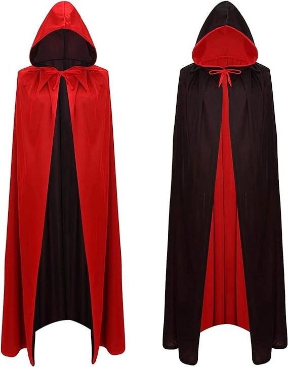 Halloween Vampire Cloak Capes Unisex Reversible Hooded Witch Cape Masquerade Party Cosplay Costumes