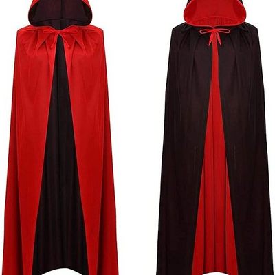 Halloween Vampire Cloak Capes Unisex Reversible Hooded Witch Cape Masquerade Party Cosplay Costumes