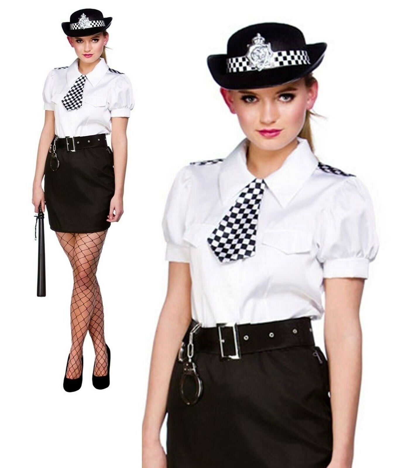 Womens Sexy Police Officer Uniform Ladies Outfit Cosplay Costume Fancy Dress