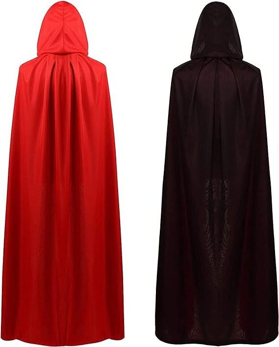 Halloween Vampire Cloak Capes Unisex Reversible Hooded Witch Cape Masquerade Party Cosplay Costumes