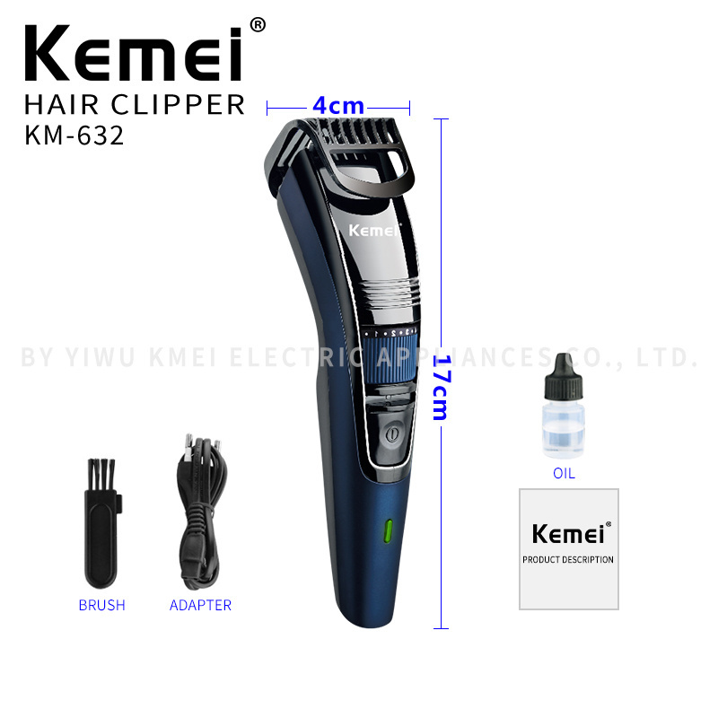 Custom Adjustable New KM-632 Professional Metal Hair Clipper, Kemei Hair Clipper Electric